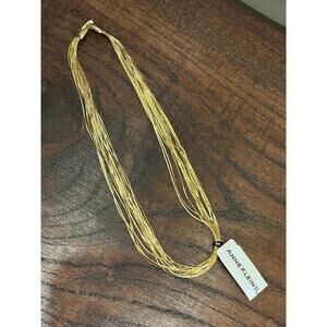 Vintage Anne Klein II Gold Tone Multi Strand Choker Style Necklace